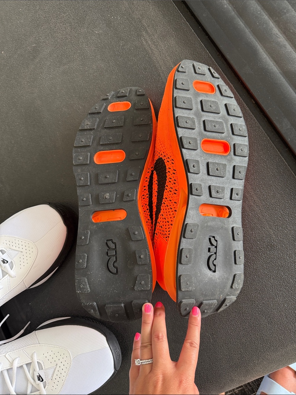 Nike Men's Bright Orange Flyknit Athletic Shoes - Picture 3 of 3
